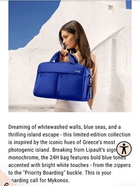 Black Lipault City Plume Layover in Mykonos 24H Travel Bag